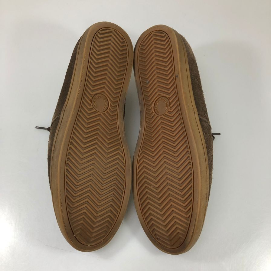 フレッドペリー スニーカー ミッドカット チャッカ スエード 刺繍 ブラウン メンズ サイズ27cm FRED PERRY 約27.0cm【AFC53】