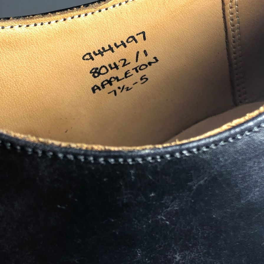 トリッカーズ レザーシューズ ストレートチップ カーフ ブラック 8042 ブラック メンズ サイズ 7.5 Tricker`s APPLETON ビジネスシューズ 約25.5cm【LA】【中古】
