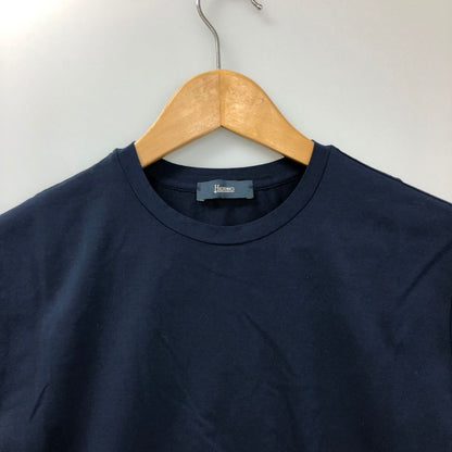 美品◆ヘルノ クルーネック コットン シャツ メンズ サイズ 44 ネイビー HERNO 【AFB38】