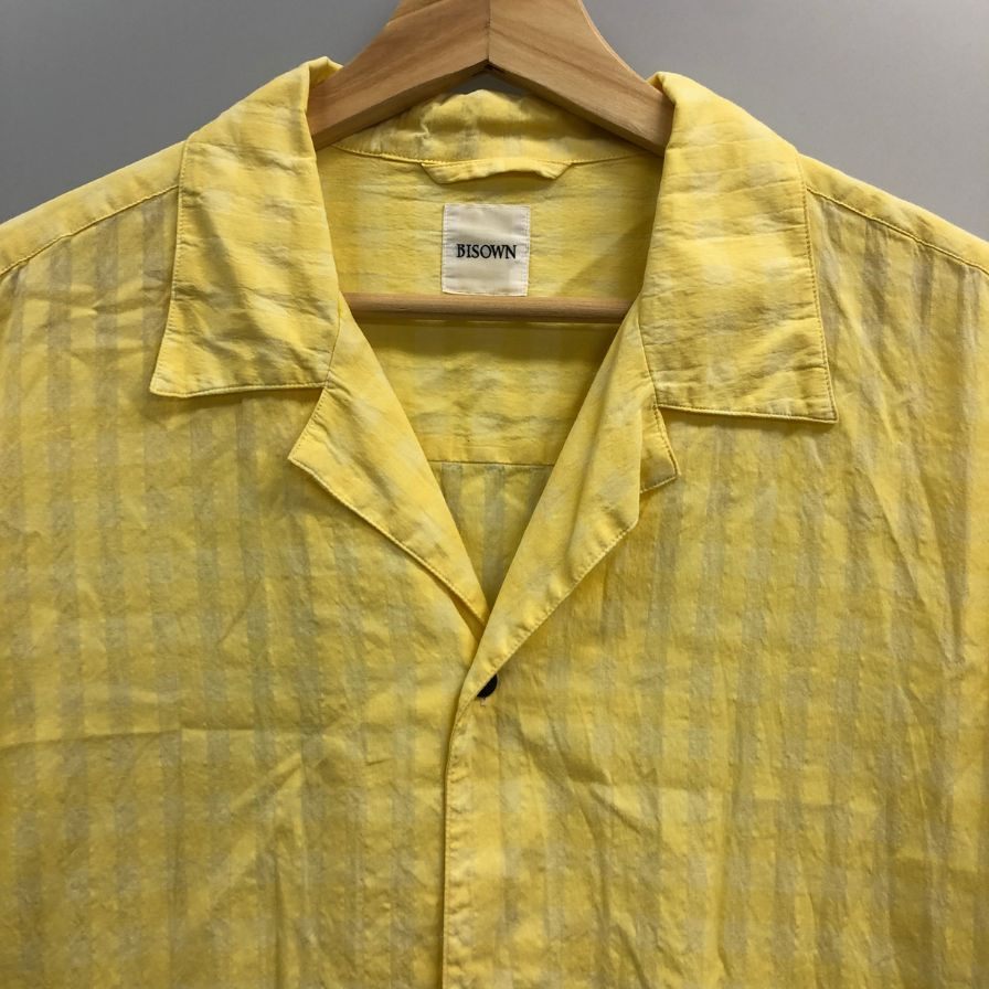 中古◆ビソウン スリーピングシャツ ジャケット 26S-BIS-SH22F イエロー メンズ サイズ4 BISOWN 【AFB2】