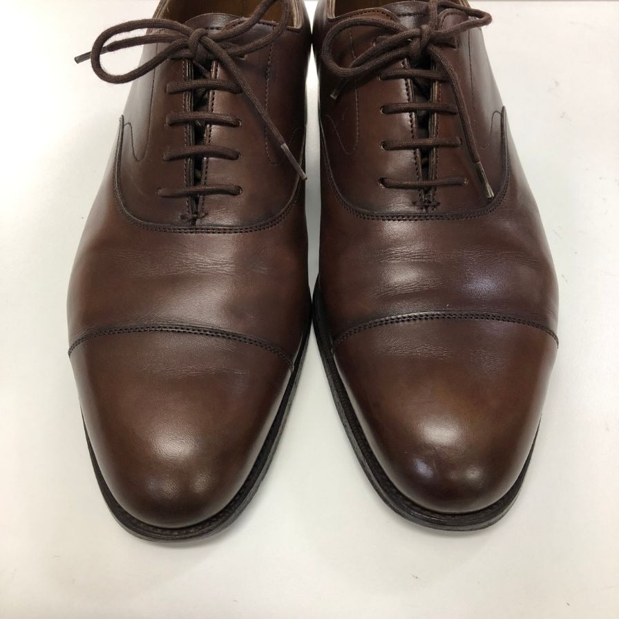 エドワードグリーン レザーシューズ ストレートチップ チェルシー 82ラスト ダークオークアンティーク UK7.5E EDWARD GREEN CHELSEA ビジネスシューズ 約26.0cm【LA】【中古】