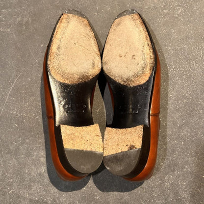 ジョンロブ レザーシューズ フィリップ2 パンチドキャップトゥ カーフ 7000ラスト ブラウン メンズ サイズUK6E JOHN LOBB Philip II ビジネスシューズ 約24.5cm【LA】【中古】