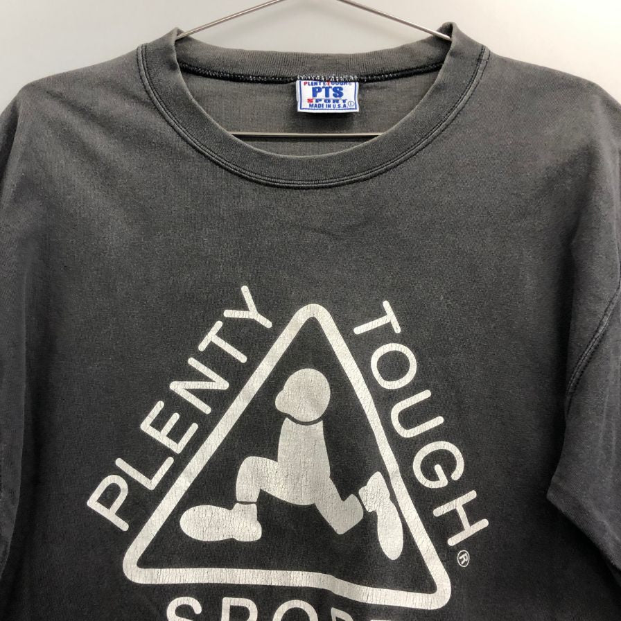 中古◆プレンティ タフ スポーツ Tシャツ 90年代 USA製 ヴィンテージ ブラック メンズ サイズL PLENTY TOUGH SPORT 【AFB39】