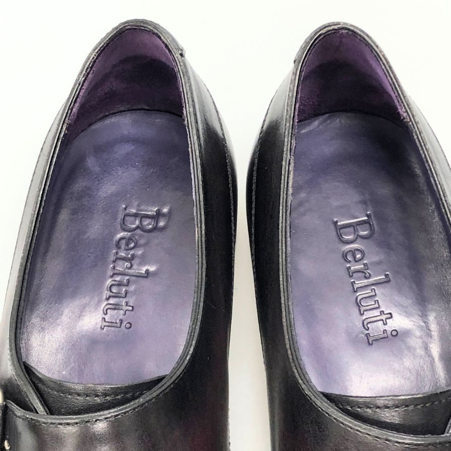 ベルルッティ シングルモンク パティーヌ カーフ メンズ パープル系 サイズUK7 Berluti ビジネスシューズ 約25.5cm【LA】【中古】