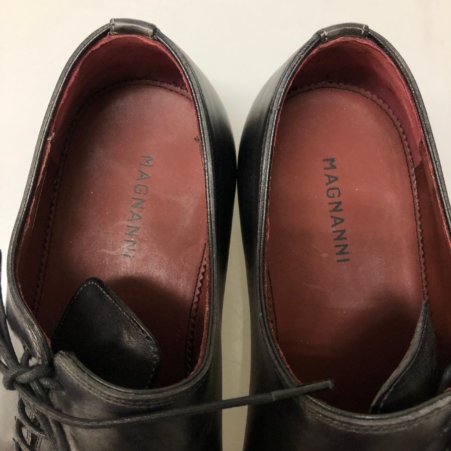 マグナーニ サイドレース ホールカット カーフ ブラック サイズ38 MAGNANNI 約24.0cm【AFC2】