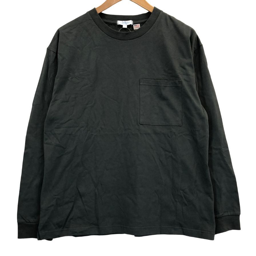 新品同様◆サフューズ ロングスリーブTシャツ TW-01185 チャコールグレー サイズL メンズ USAコットン SUFFUSE 【AFB4】