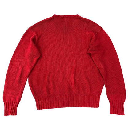 中古◆ポロ ラルフローレン プルオーバーニット ハンドニット レッド メンズ サイズXL POLO RALPH LAUREN 【AFB42】