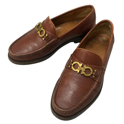 フェラガモ ビットローファー グレインレザー ガンチーニ金具 メンズ サイズ6EE ブラウン Ferragamo 約24.5cm【AFC47】