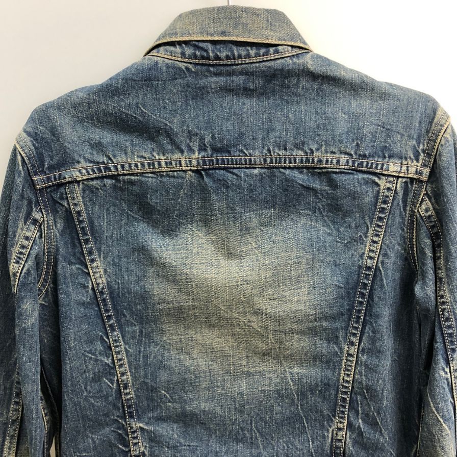 美品◆エフオービーファクトリー デニムジャケット Ｆ2206 ダメージ加工 インディゴ サイズＳ FOB FACTORY 【AFB6】