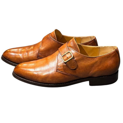 ロイドフットウェア レザーシューズ  シングルモンク 2822ER04 ウォルナット UK8.5E Lloyd Footwear ビジネスシューズ 約27.0cm【LA】【中古】