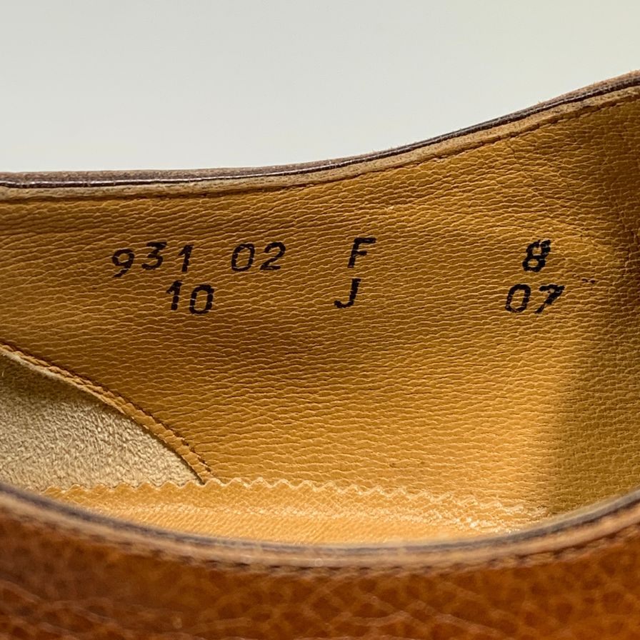 サントーニ レザーシューズ 931 Yチップ シボレザー ブラウン メンズ サイズUK8 Santoni ビジネスシューズ 約26.5cm【LA】【中古】