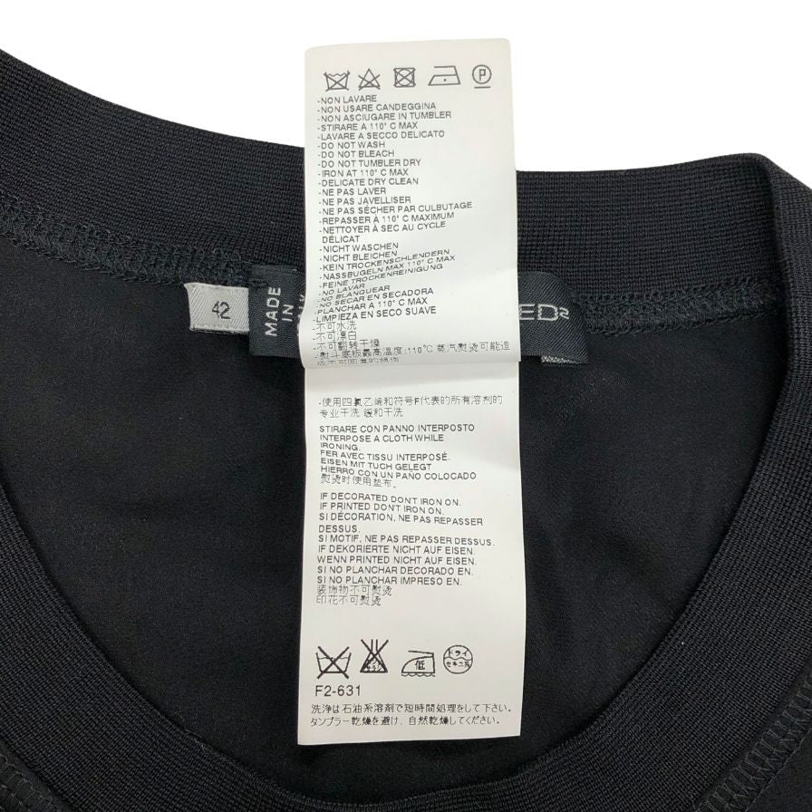 極美品◆ディースクエアード トップス シルク100% レディース サイズ42 ブラック S72NC0452 S40249 DSQUARED2 【AFB44】