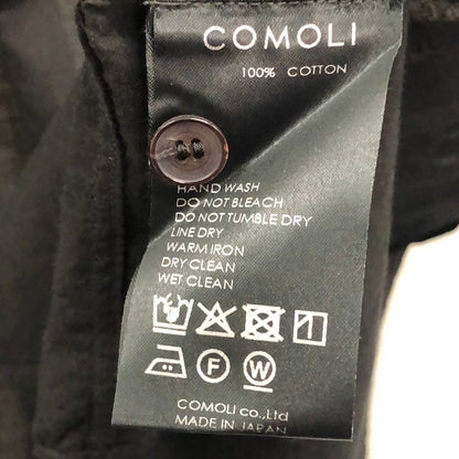 極美品◆コモリ 26SS コモリシャツ KHADI コットン ブラック メンズ サイズ2 D01-02010 COMOLI 【AFB13】