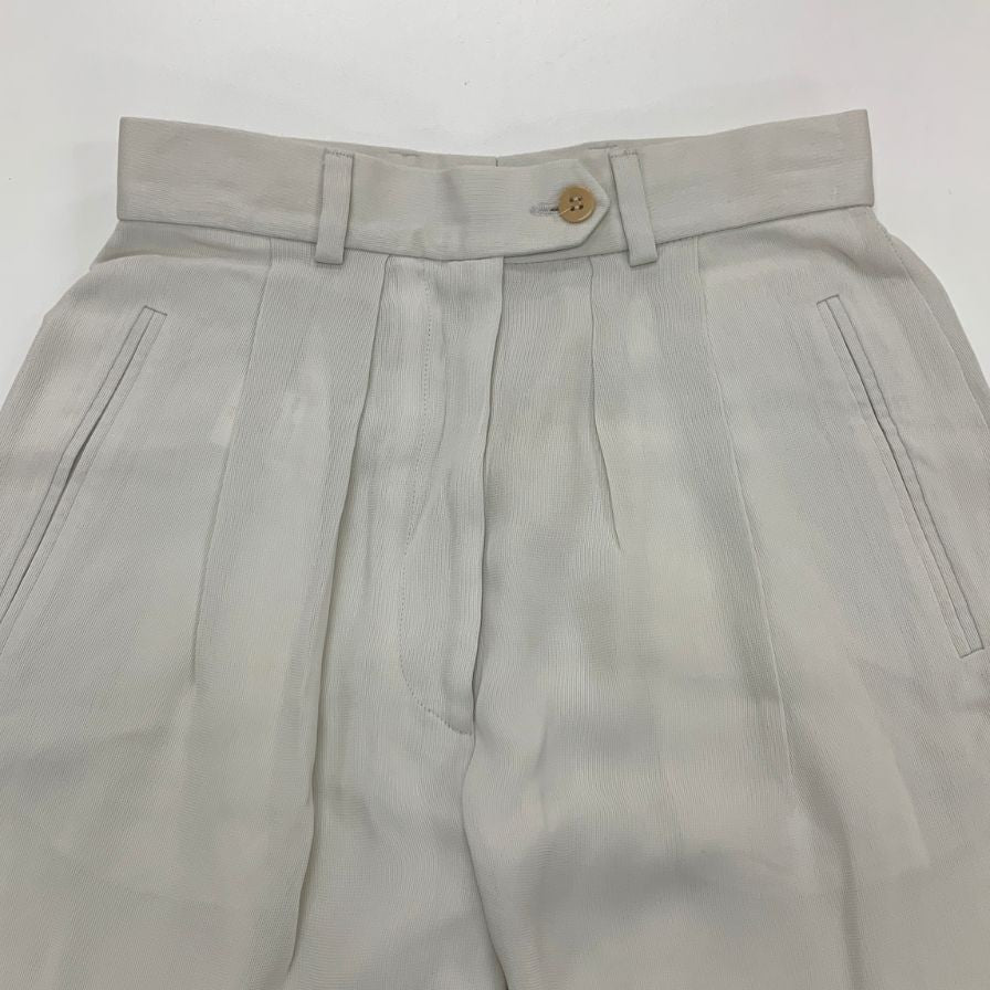 ジョルジオアルマーニ タックパンツ ホワイト レディース サイズ36 GIORGIO ARMANI 【AFB36】