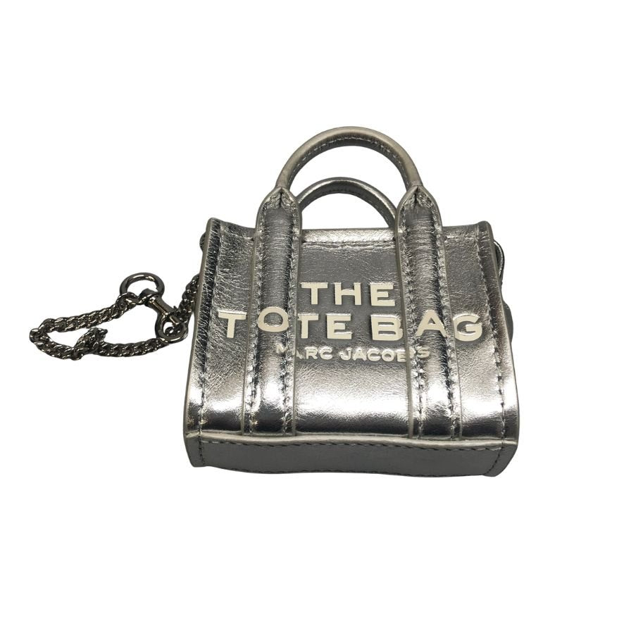 マークジェイコブス キーホルダー ナノトートチャーム シルバー MARC JACOBS【AFI27】【中古】