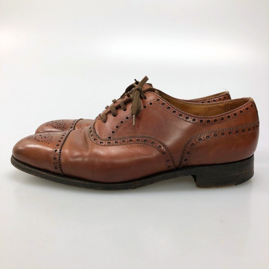 エドワードグリーン セミブローグ カドガン 9580  旧工場 33ラスト ブラウン UK8E メンズ EDWARD GREEN  約26.5cm【LA】【中古】