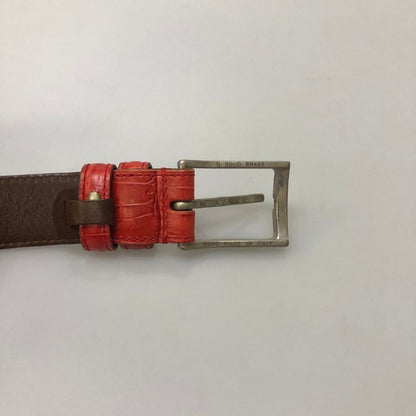 フェリージ レザーベルト クロコ型押し レッド系 メンズ サイズ85 Felisi【AFI4】