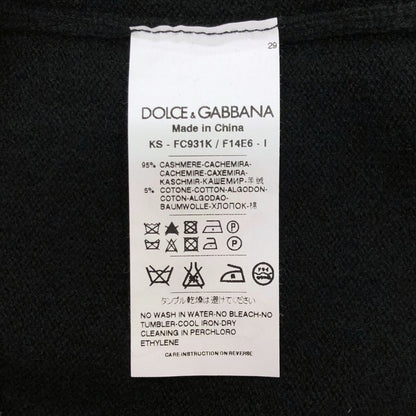 極美品◆ドルチェ&ガッバーナ ベスト レースあしらい カシミア レディース サイズS ブラック DOLCE&GABBANA 【AFB28】