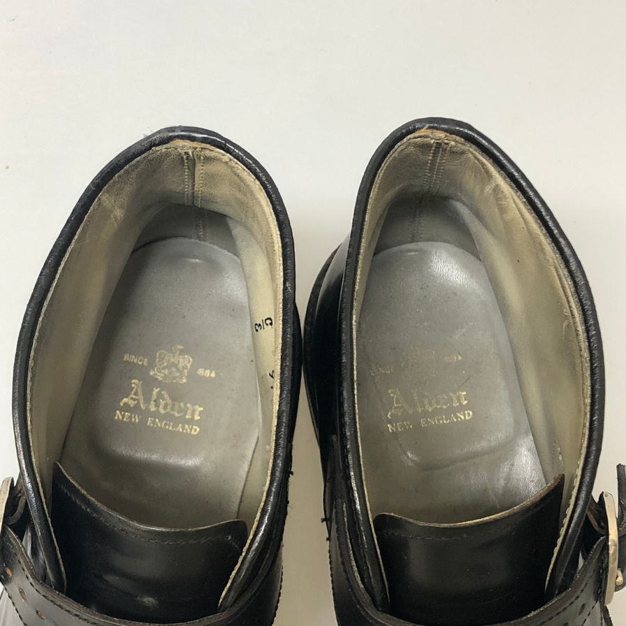 オールデン コードバン レザー ジョージブーツ シングルモンク 91810 メンズ サイズ8.5E ブラック ALDEN ブーツ 約26.5cm【AFC3】【中古】