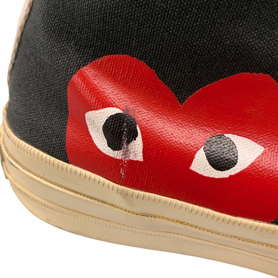 プレイ コムデギャルソン×コンバース スニーカー ハイカット ハートロゴ キャンバス メンズ サイズ27.5 PLAY COMME des GARCONS×CONVERSE 約27.5cm【AFC31】