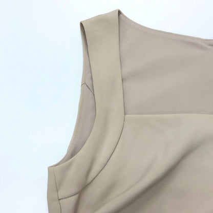 極美品◆フォクシーニューヨーク ノースリーブワンピース ポリエステル  ファスナー ベージュ  22648 FOXEY NEW YORK 【AFB11】