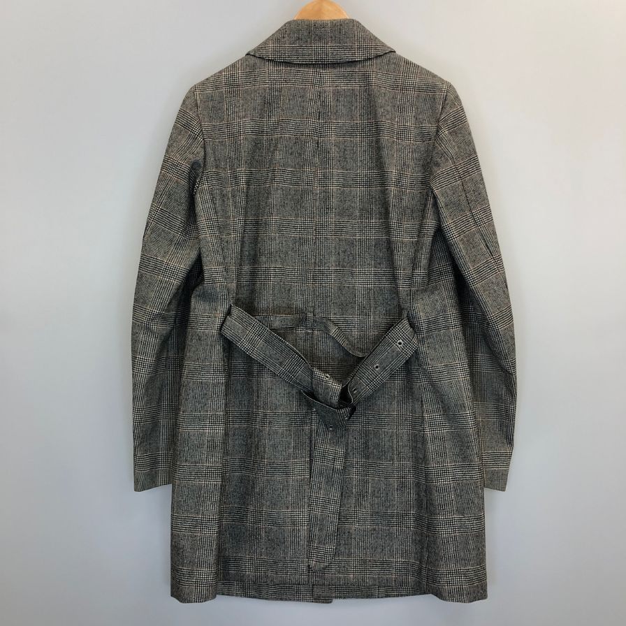 中古◆トゥモローランド ロロピアーナ ステンカラーコート 千鳥格子 ウール グレー メンズ サイズ42 TOMORROWLAND STORM SYSTEM 【AFB28】