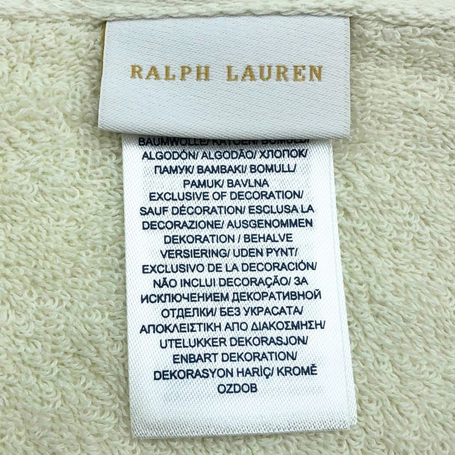 ラルフローレン フェイスタオル ホワイト パイル地 無地 ワンポイント 刺繍 RALPH LAUREN POLO