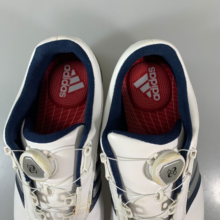 アディダス Q44895 ピュアメタル ボア プラス ゴルフシューズ ホワイト サイズ25.5㎝ メンズ adidas 約25.5cm【YB2】