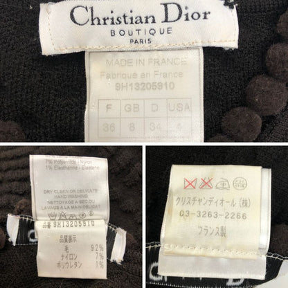 中古◆クリスチャンディオール ブティック ジョンガリアーノ期 ニットセットアップ ウール レディース ブラウン サイズ４Christian Dior 【AFB11】