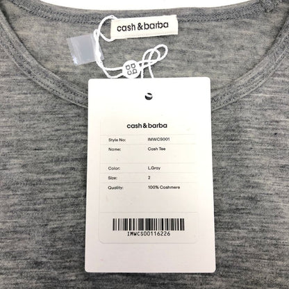 極美品◆キャッシュ＆バルバ カシミヤジャージー キャッシュ Tシャツ カシミヤ100％  グレー レディース サイズ2 cash&barba 【AFB12】