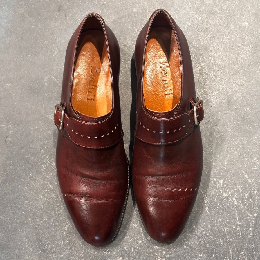 ベルルッティ レザーシューズ シングルモンク バーガンディ サイズUK7 メンズ BERLUTI ビジネスシューズ 約26.0cm【LA】【中古】