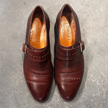 ベルルッティ レザーシューズ シングルモンク バーガンディ サイズUK7 メンズ BERLUTI ビジネスシューズ 約26.0cm【LA】【中古】