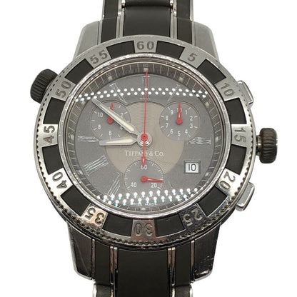ティファニー クロノグラフ 腕時計 T-57 ケースバックシルバー メンズ Tiffany & Co【AFI6】
