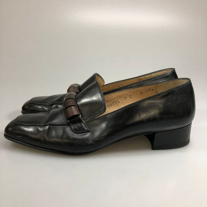 サルバトーレ フェラガモ ウッドビットローファー ブラック レディース サイズ7C Salvatore Ferragamo 約24.0cm【AFC47】