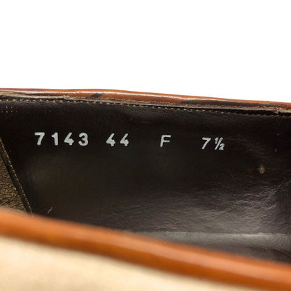 サントーニ スリッポン キャンバス レザー切替 シューズ ベージュ メンズ サイズ7.5 Santoni 約26.0cm【AFC42】