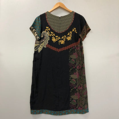極美品◆エトロ シルクドレス ペイズリー柄 ブラック系 サイズ46 イタリア製 レディース ETRO 【AFB18】