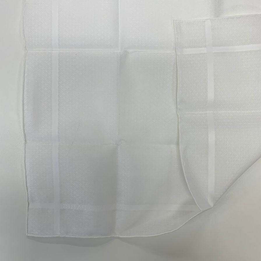エルメス ハンカチ コットン100% ホワイト レディース HERMES【AFI6】【中古】