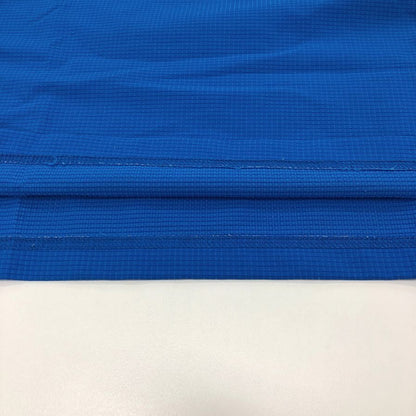 美品◆アディダス ゴルフ ポロシャツ 半袖 2トーン ポリエステル 刺繍 ロゴ ゴルフウェア ブルー メンズ サイズL adidas GOLF 【AFB6】