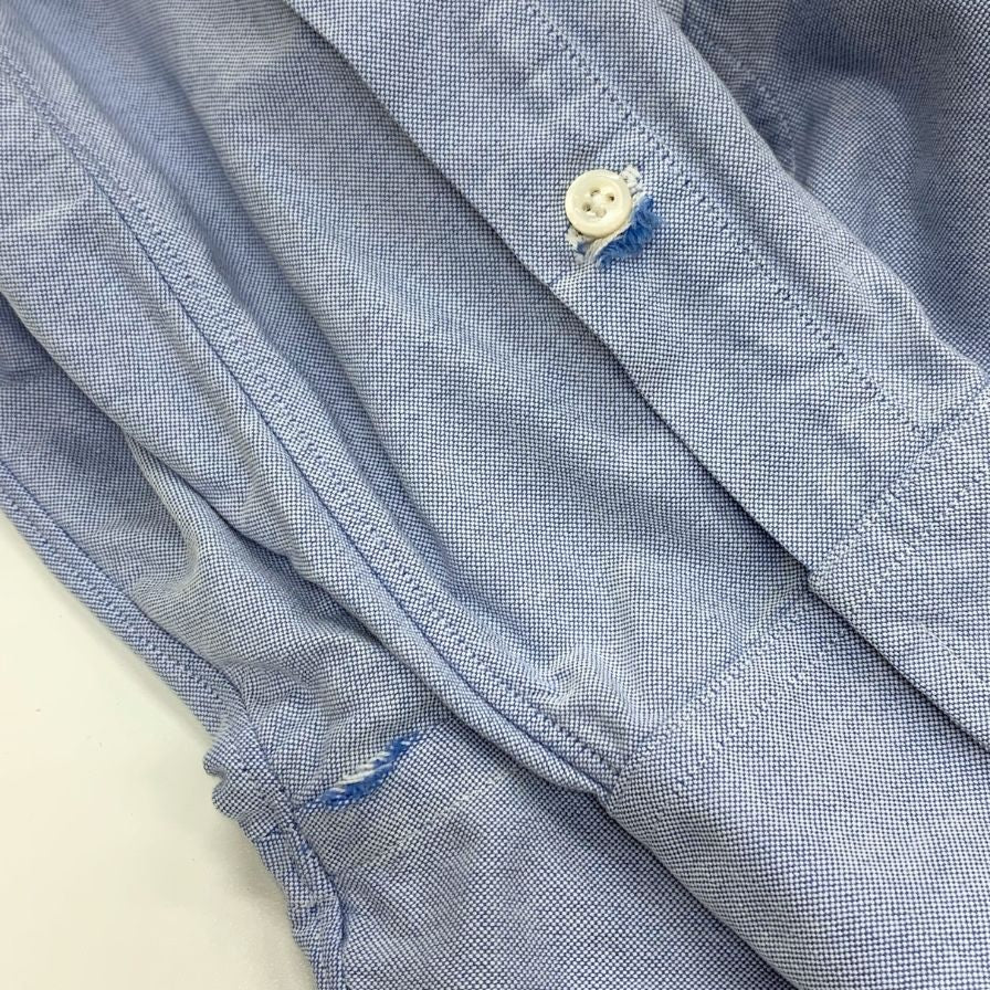 中古◆トムブラウン オックスフォードシャツ 袖プリント ボタンダウン コットン 長袖 L/S ブルー メンズ サイズ1 THOM BROWNE 【AFB9】