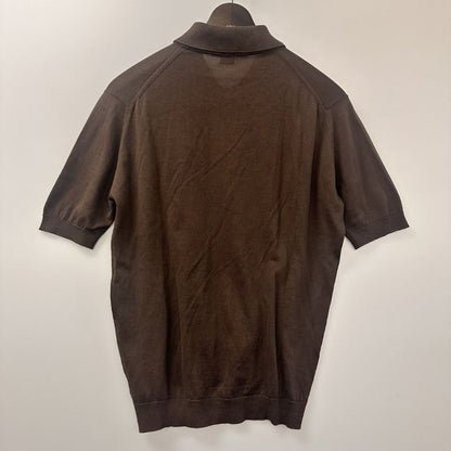 美品◆ジョンスメドレー ニットポロ ブラウン系 サイズXS メンズ JOHN SMEDLEY 【AFB10】