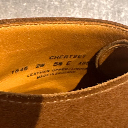 クロケット&ジョーンズ チャッカブーツ チャートシー スエード ブラウン メンズ サイズUK5.5E 224ラスト CROCKETT&JONES ブーツ 約24.0cm【LA】【中古】