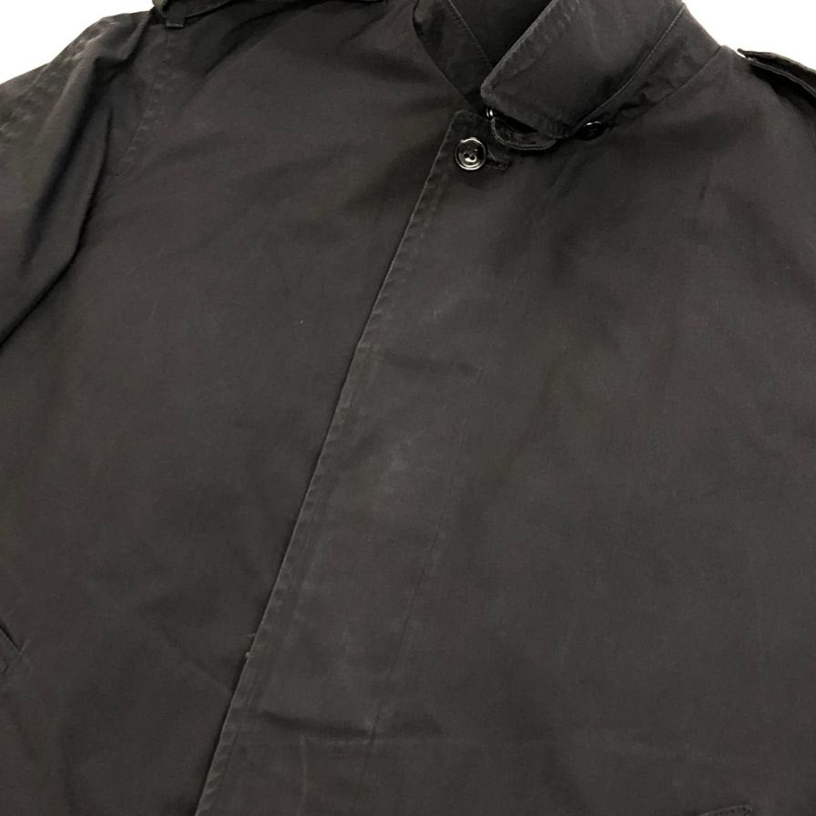 中古◆USED 米軍 U.S. NAVY  ブラック ステンカラーコート ライナー付き サイズ38 【AFA3】