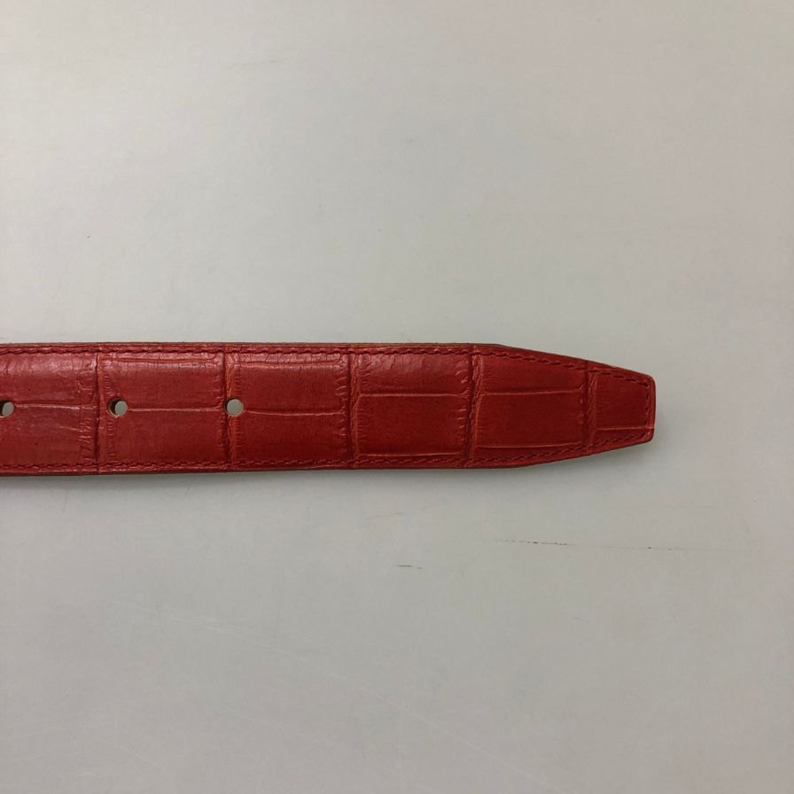 フェリージ レザーベルト クロコ型押し レッド系 メンズ サイズ85 Felisi【AFI4】