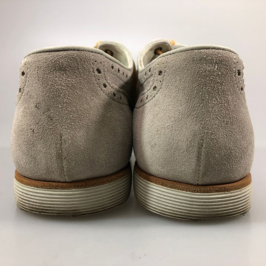 サントーニ スエード スニーカー ウィングチップ ローカット ライトグレー メンズ サイズ7.5 Santoni 約26.5cm【AFC47】