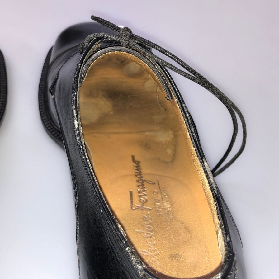 サルバトーレ フェラガモ STUDIO ストレートチップ イタリア製 ブラック サイズ6.5EEE Salvatore Ferragamo 約25.0cm【AFC34】