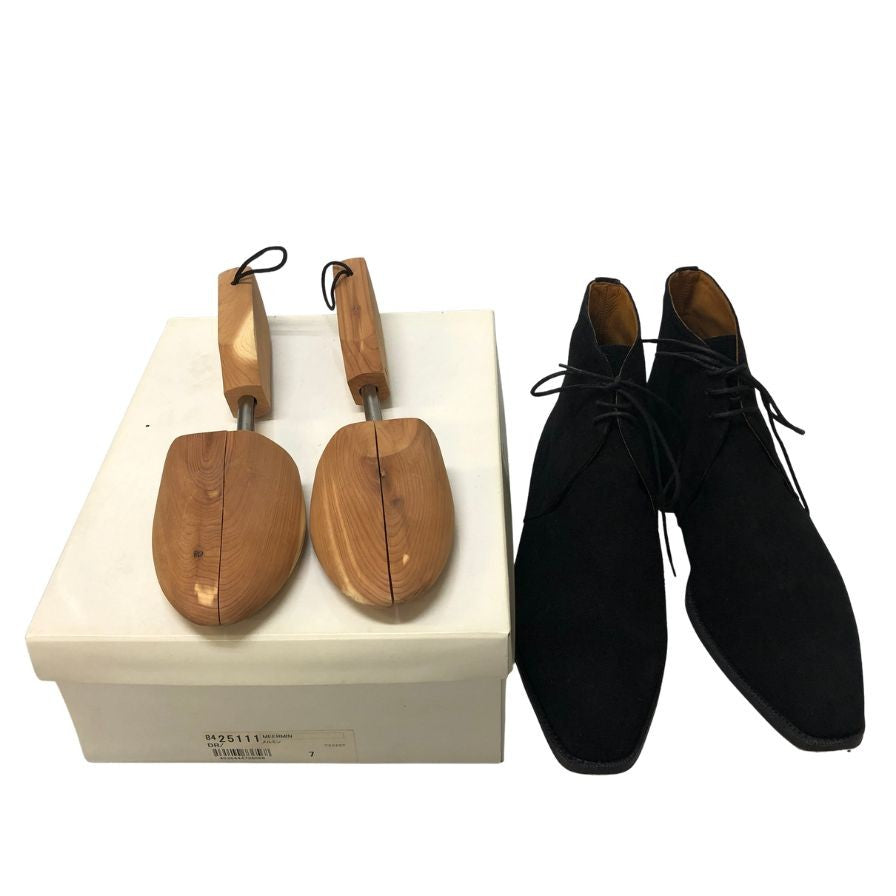 メルミン チャッカブーツ 25011 スエード ブラック サイズUK7 メンズ MEERMIN 約26.0cm【AFD2】