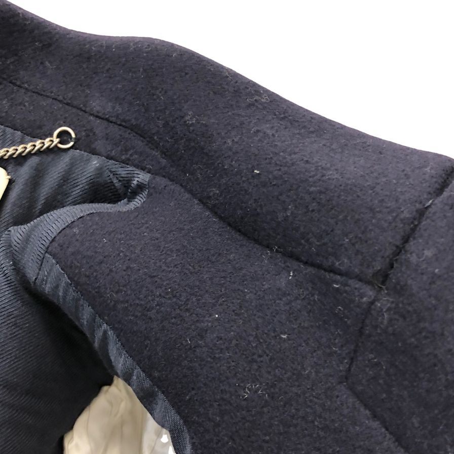 美品◆ステラマッカートニー ミドルコート 1B ウール ネイビー レディース サイズ40 STELLA McCARTNEY 【AFA8】