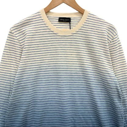 未使用◆ロベルトコリーナ クルーネックロングTシャツ ブルーグラデ メンズ 46サイズ Roberto Collina 【AFB23】