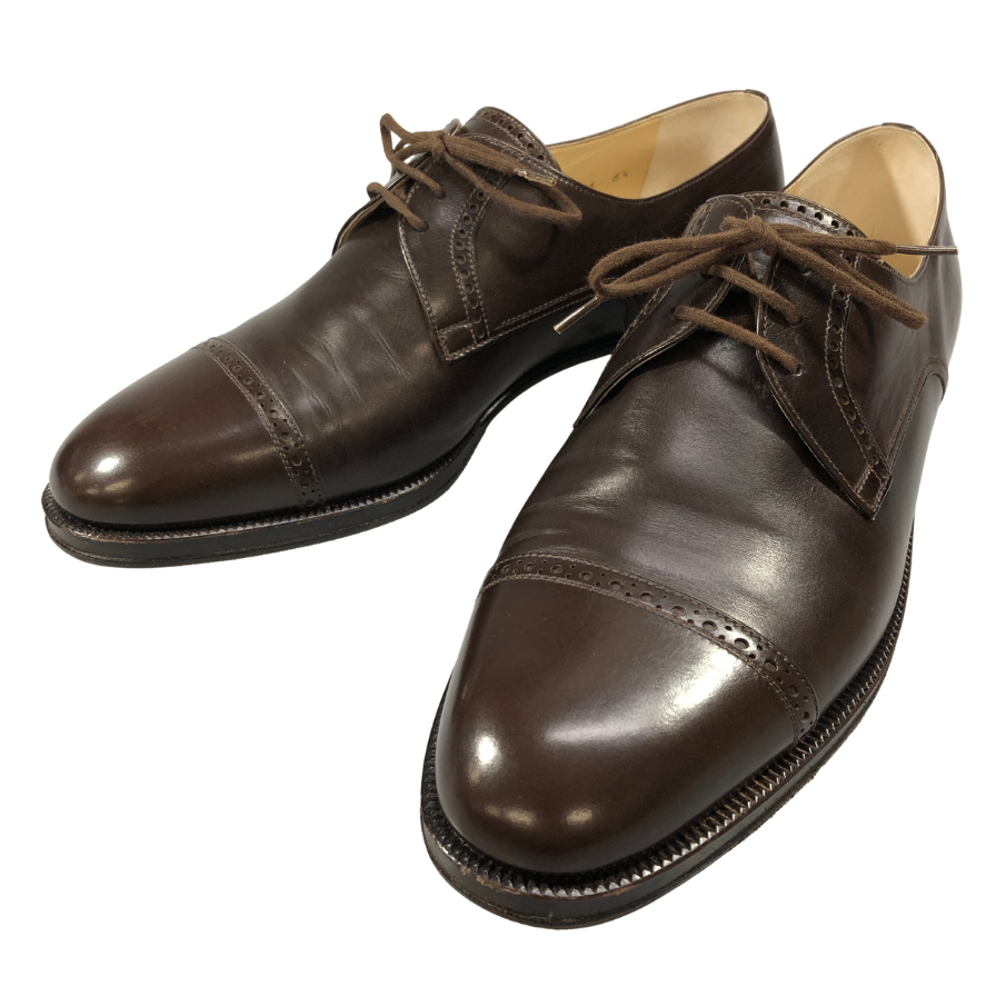 タニノクリスチー 121896 パンチドキャップトゥ カーフ ブラウン UK6.5 TANINO CRISCI 約25.0cm【AFC】