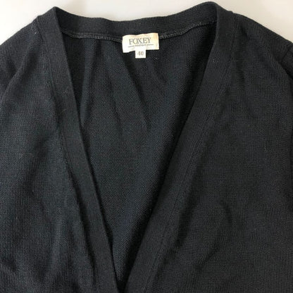 美品◆フォクシー ブティック カーディガン ショート クロップド ニット ボレロ 長袖 23533 ブラック レディース サイズ40 FOXEY BOUTIQUE 【AFB9】